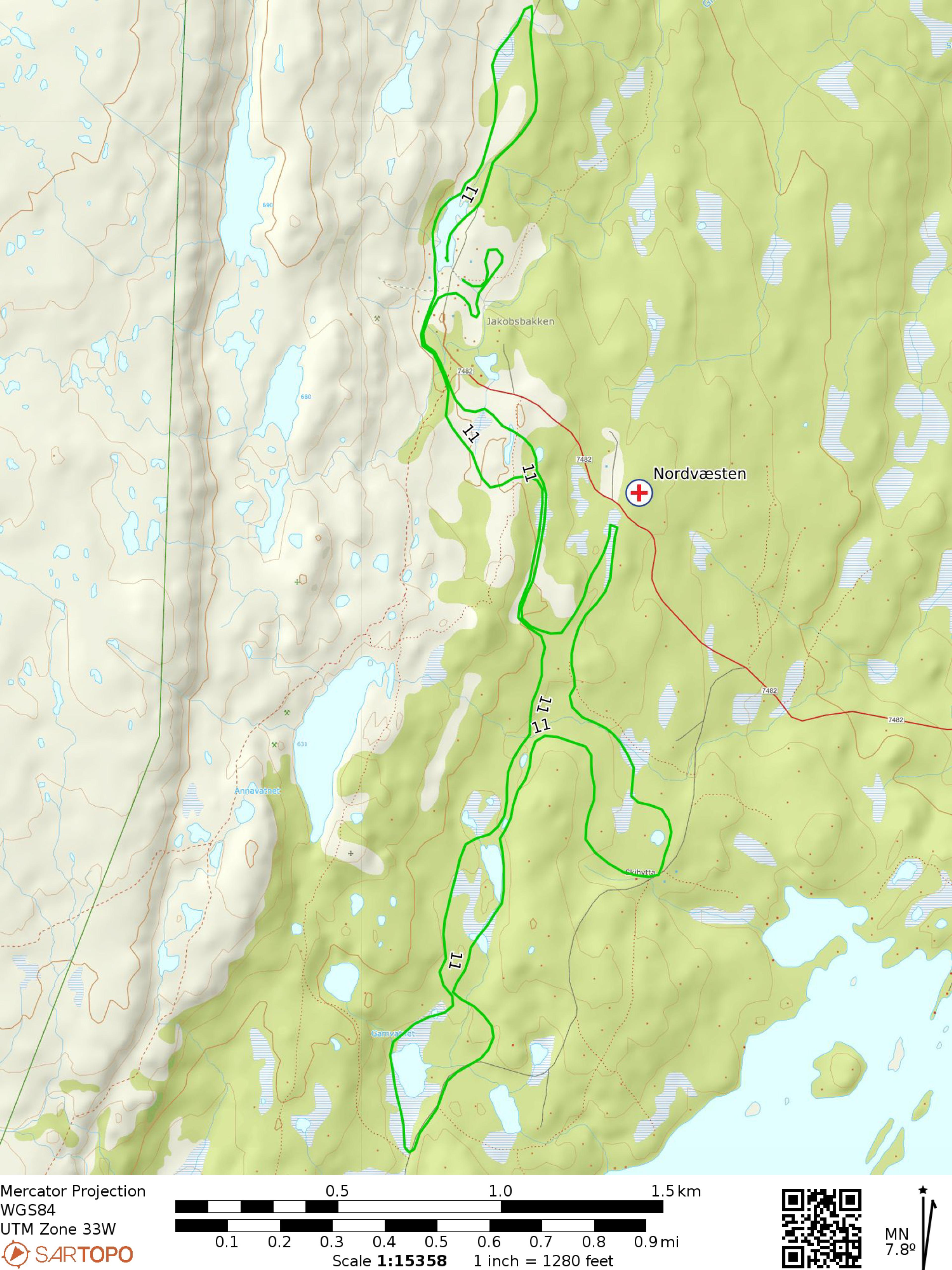 Løypekart, 11-kilometer