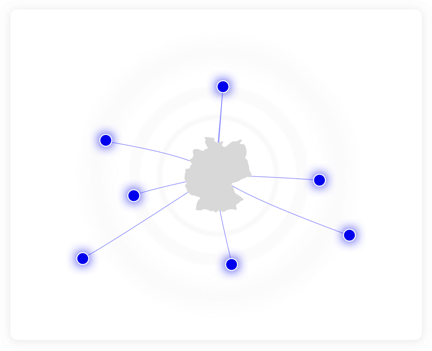 Map of Germany with points
