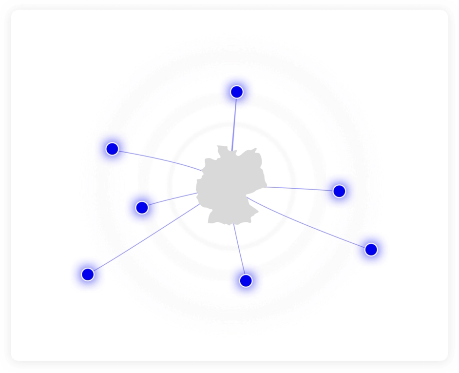 Map of Germany with points