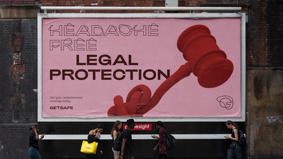 Getsafe legal protection billboard