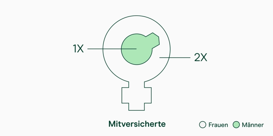 Statistik der Mitversicherten nach Geschlecht
