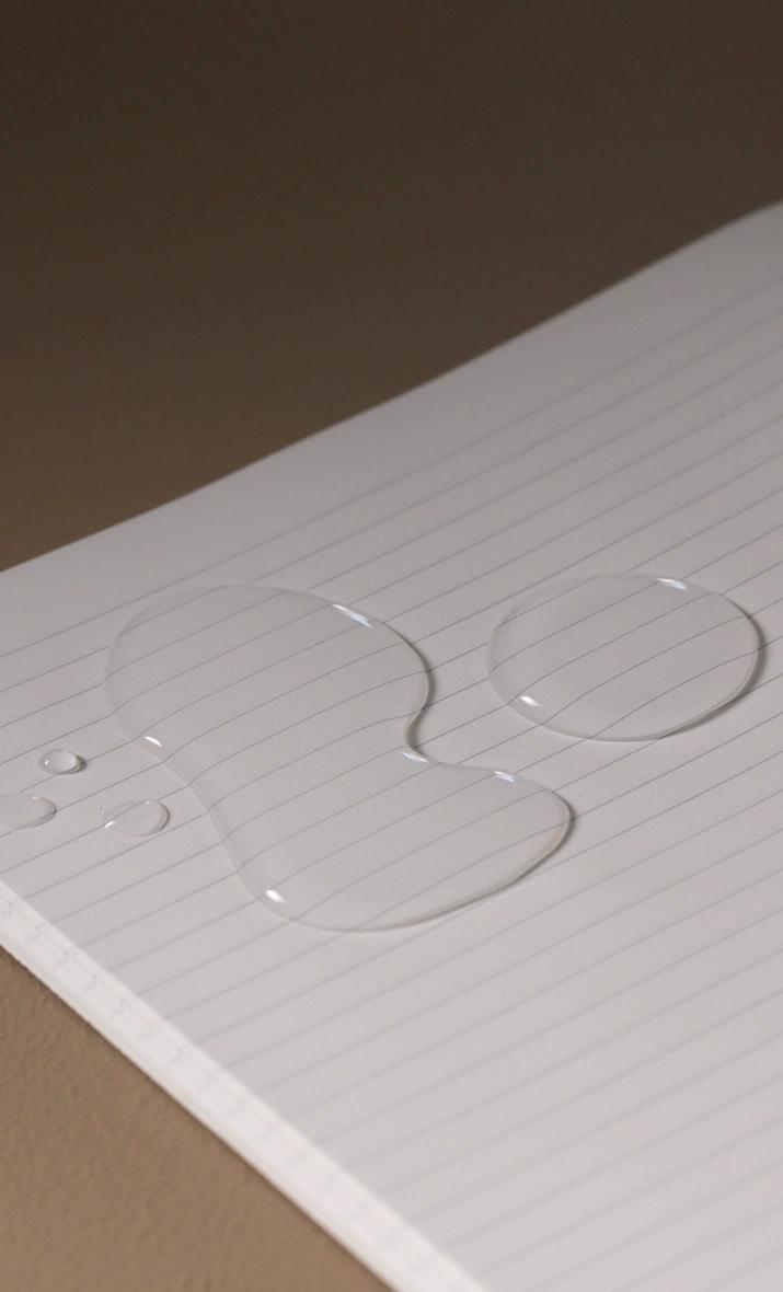 Ultra-durable and waterproof stone paper pages. 