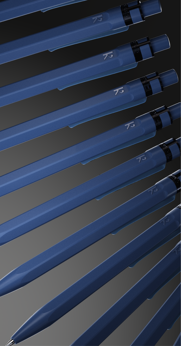 Swiss-engineered with a 60% calcium carbonate body – 50% heavier than standard plastic pens, with the weight and balance to match.