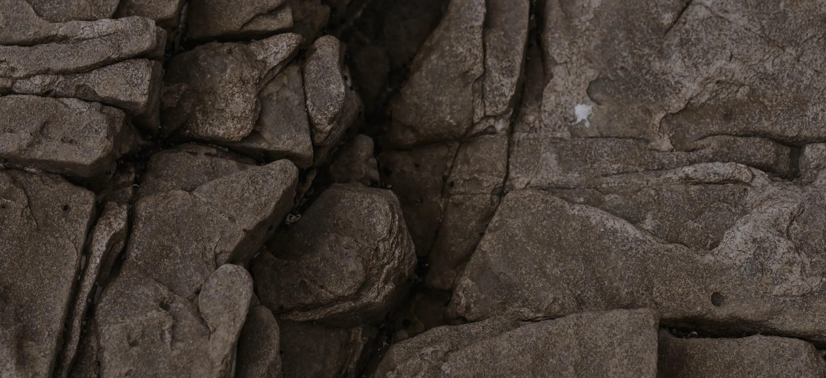 Karst product graphite on stone