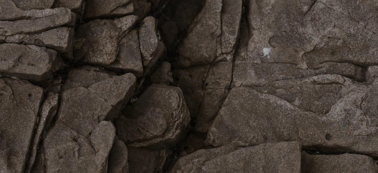 Karst product graphite on stone