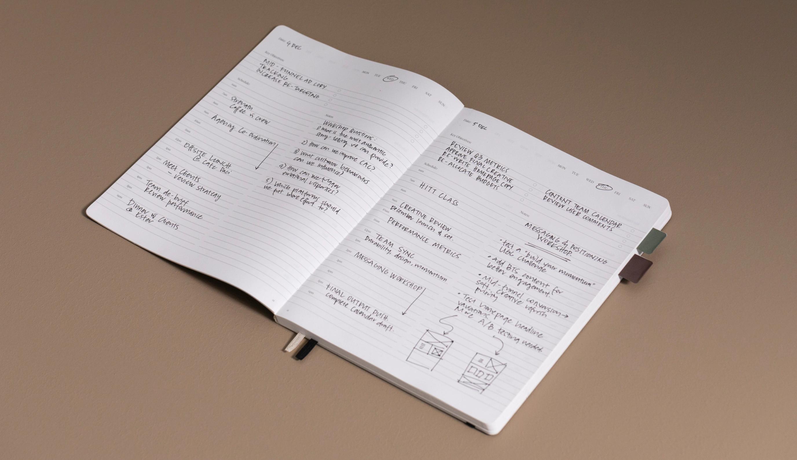 Hours planned. Pages filled.