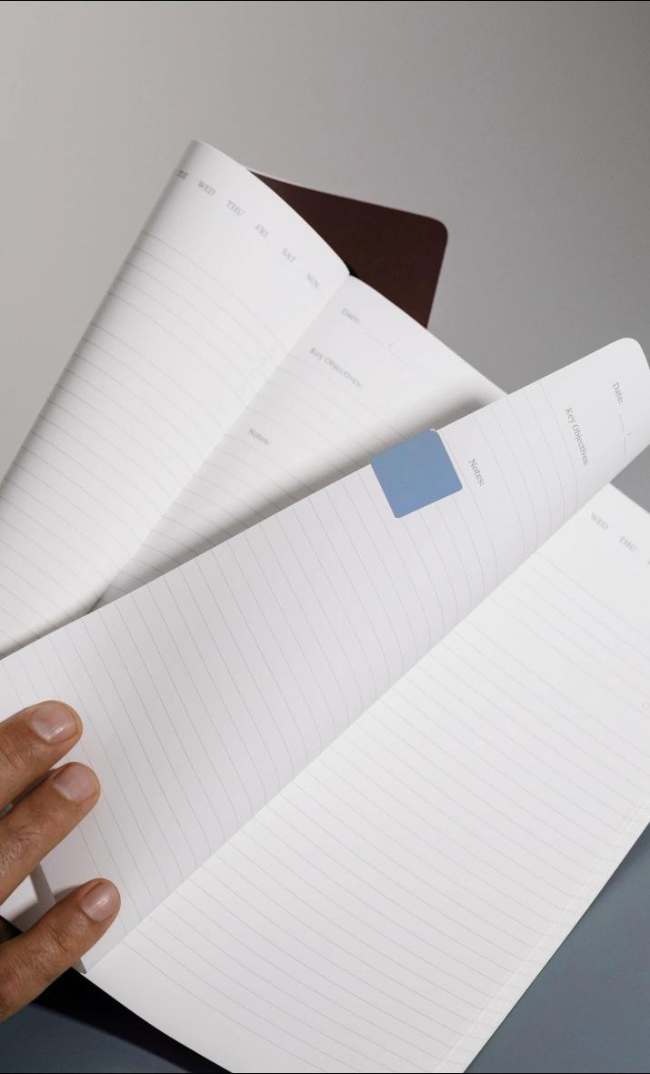 Index pages, contents spreads, and a sticker pack,  so nothing gets lost and every note stays exactly where you need it.