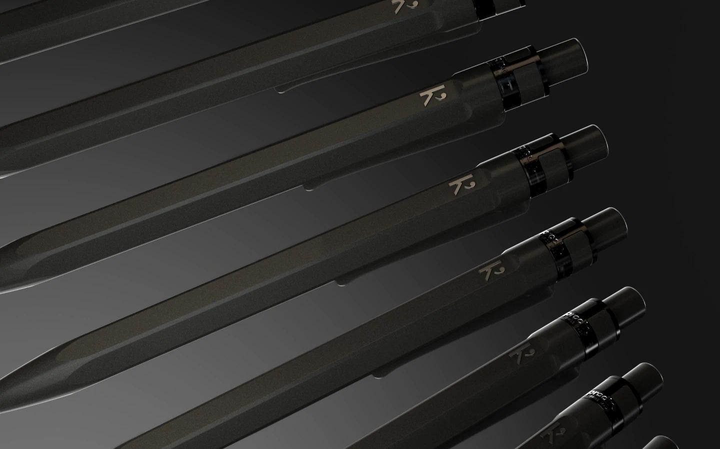 Swiss-engineered with a 60% calcium carbonate body – 50% heavier than standard plastic pens, with the balance and precision to match.