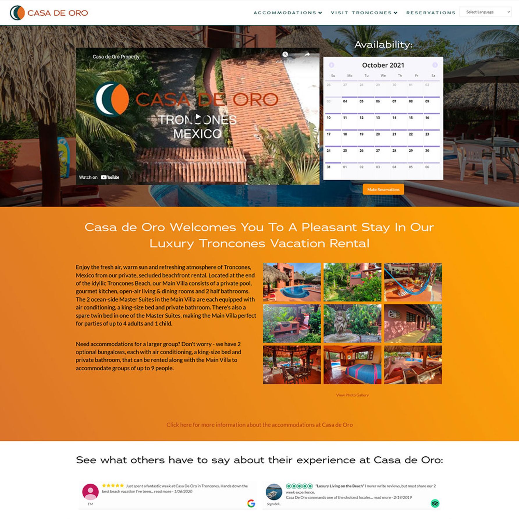 Casa de Oro Homepage 1