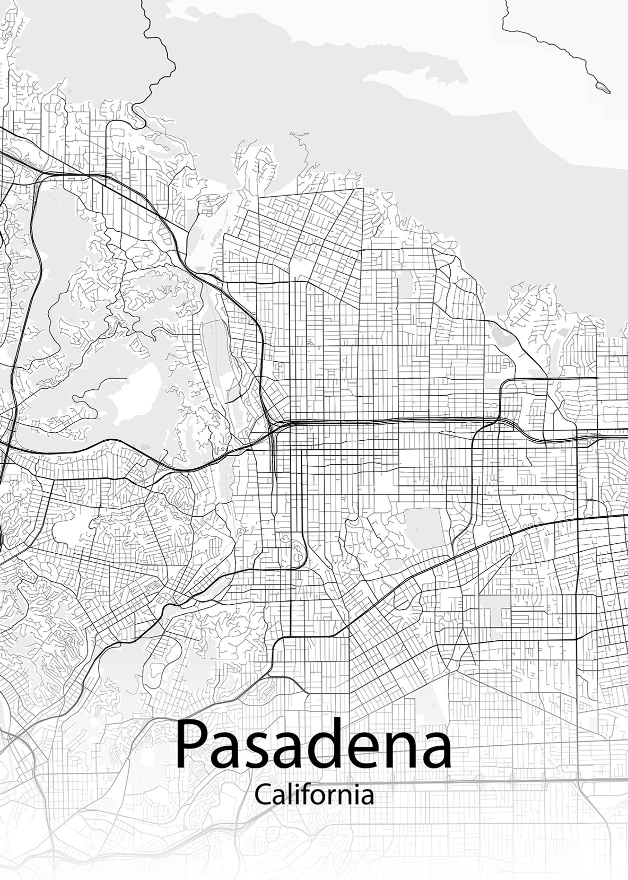 Map of Pasadena, CA