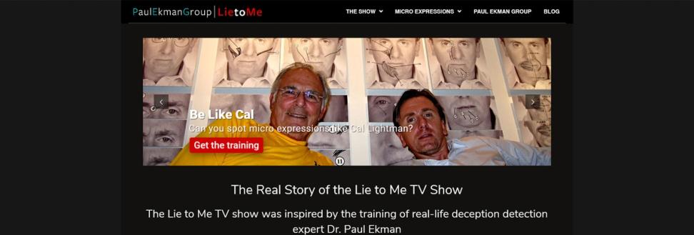 Lie to Me TV Series Website Design