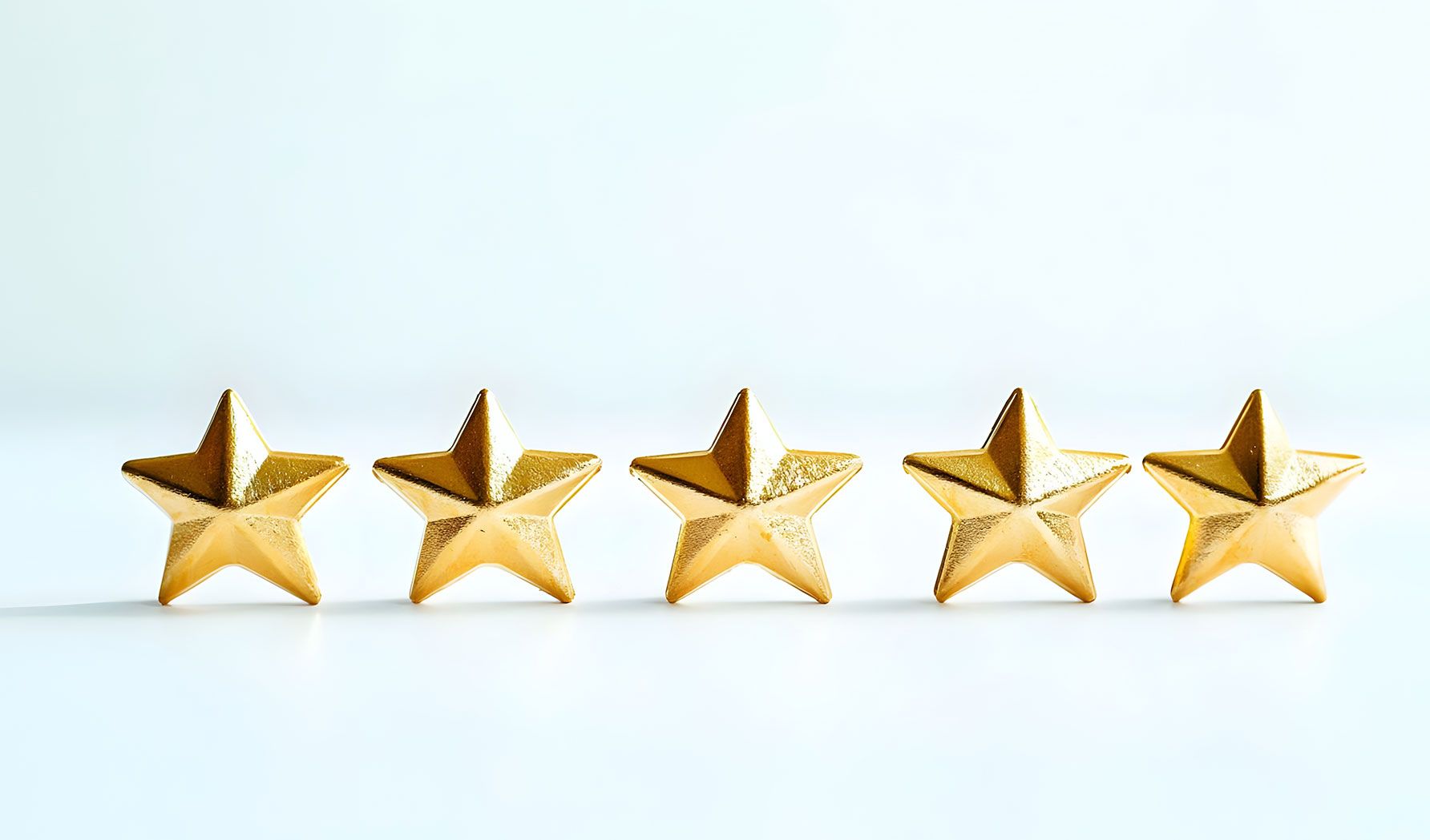 Rendering of 5 stars representing great Google reviews for business.