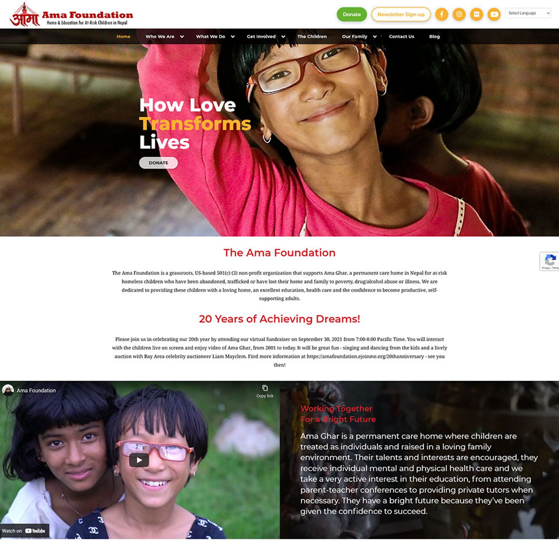 Ama Foundation Homepage 1