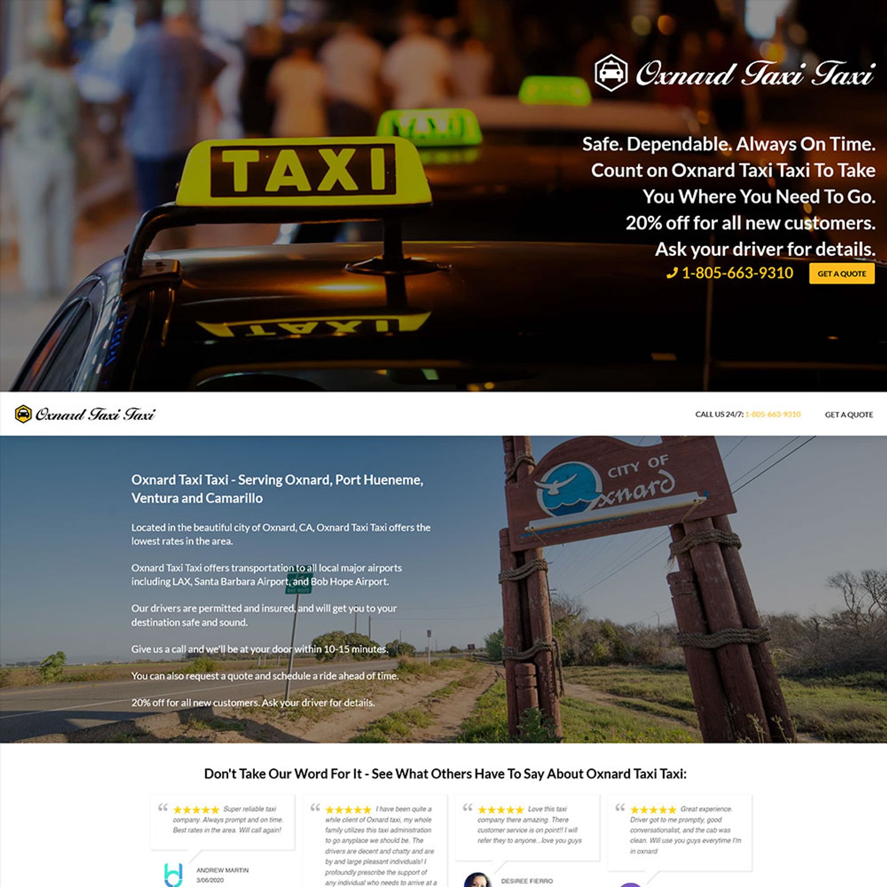 Oxnard Taxi Homepage 1