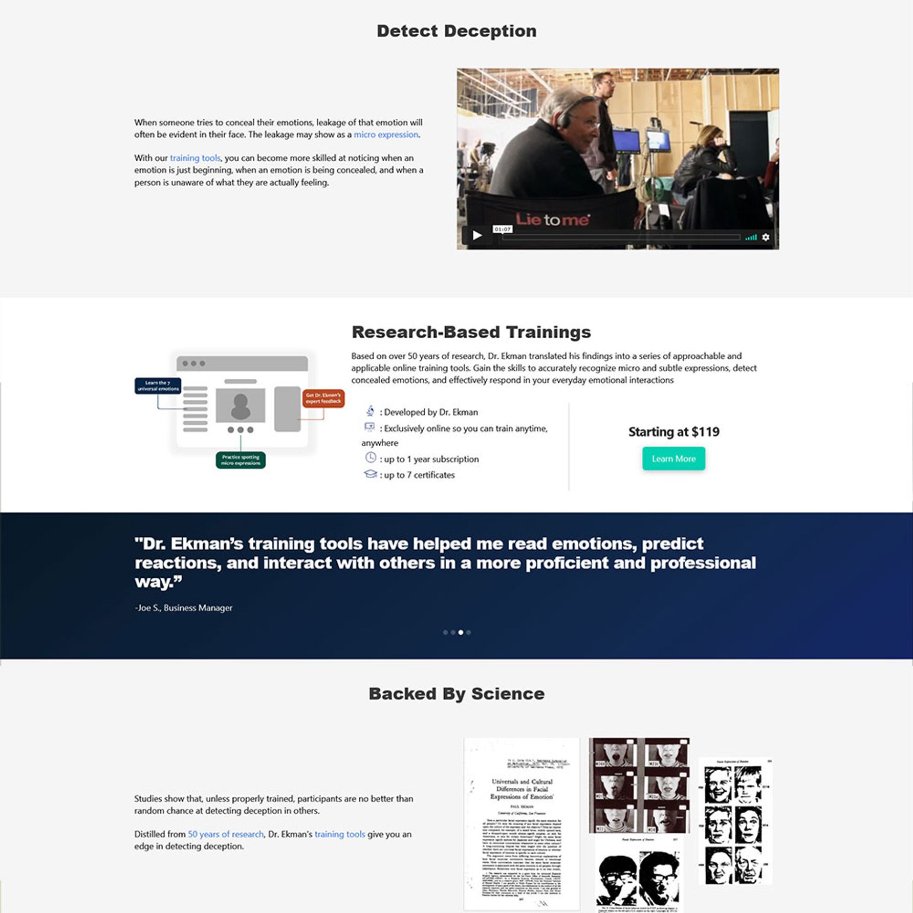 Paul Ekman Group Homepage 1