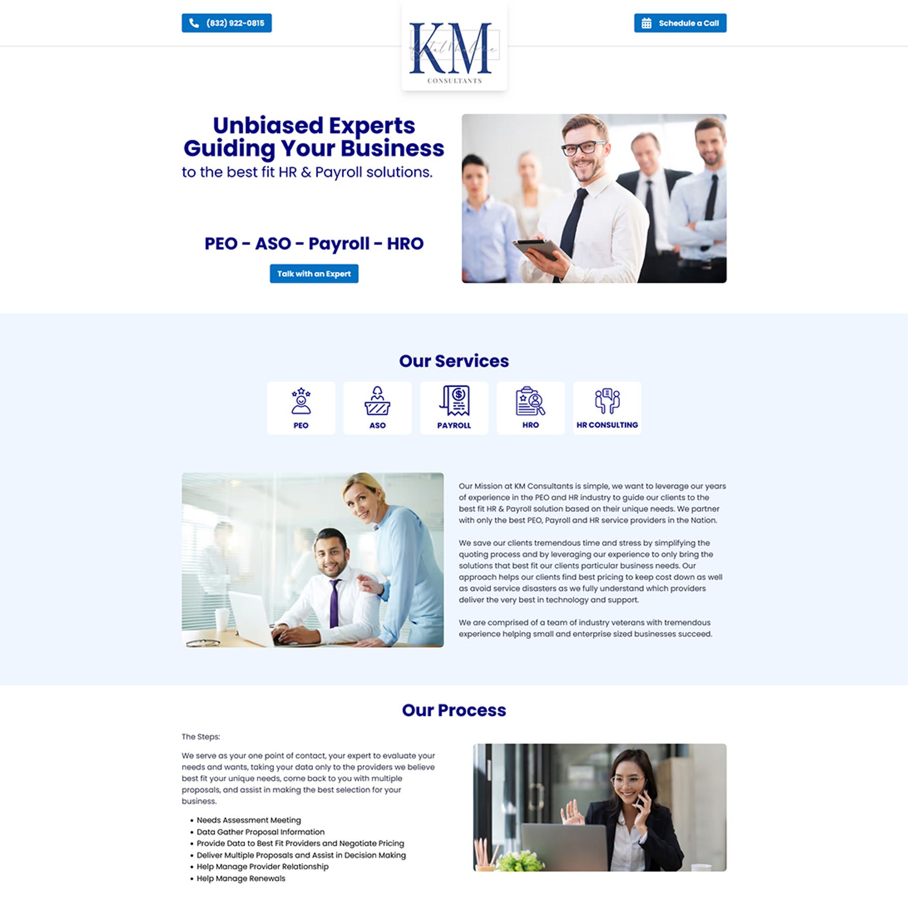 KM Consultants homepage