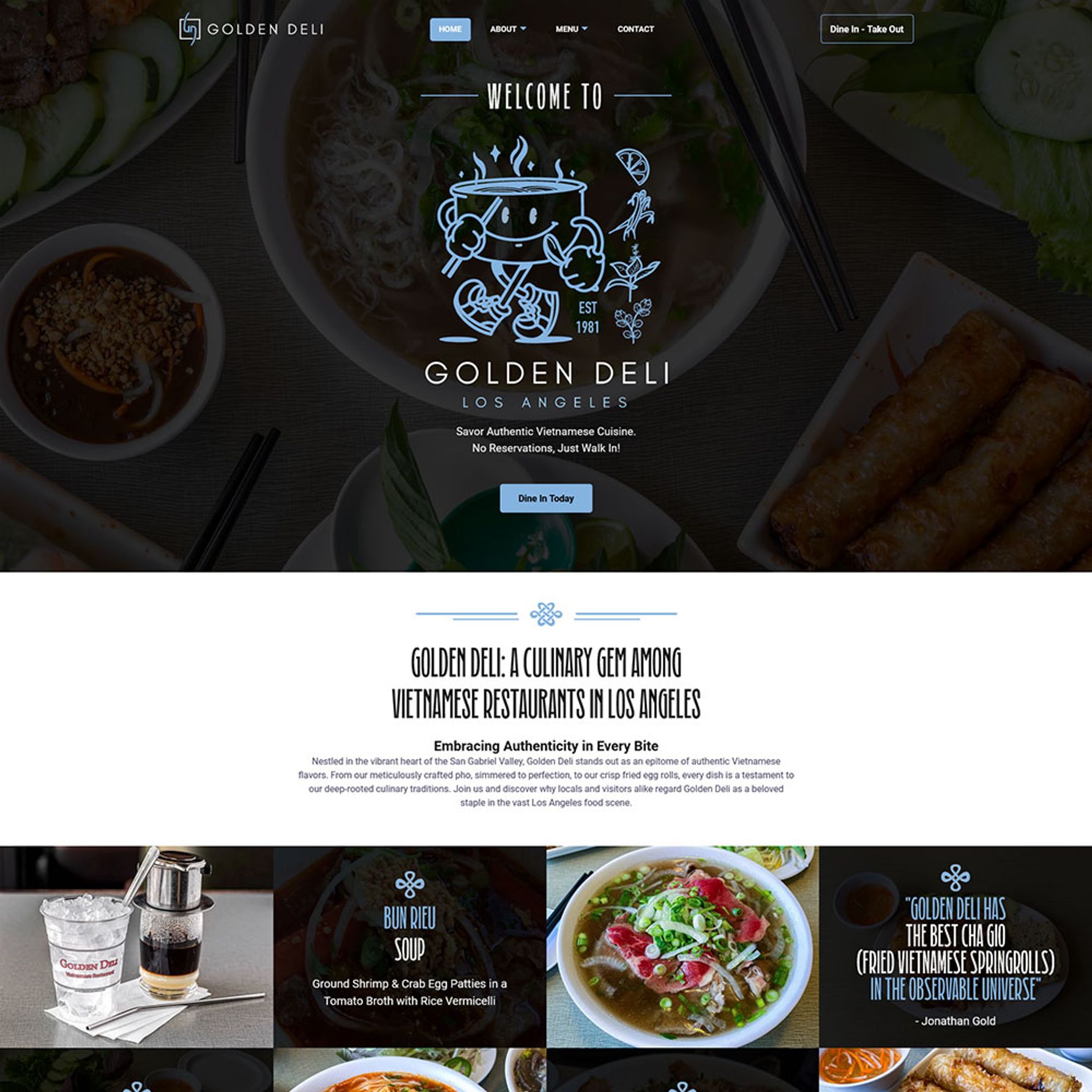 Golden Deli homepage