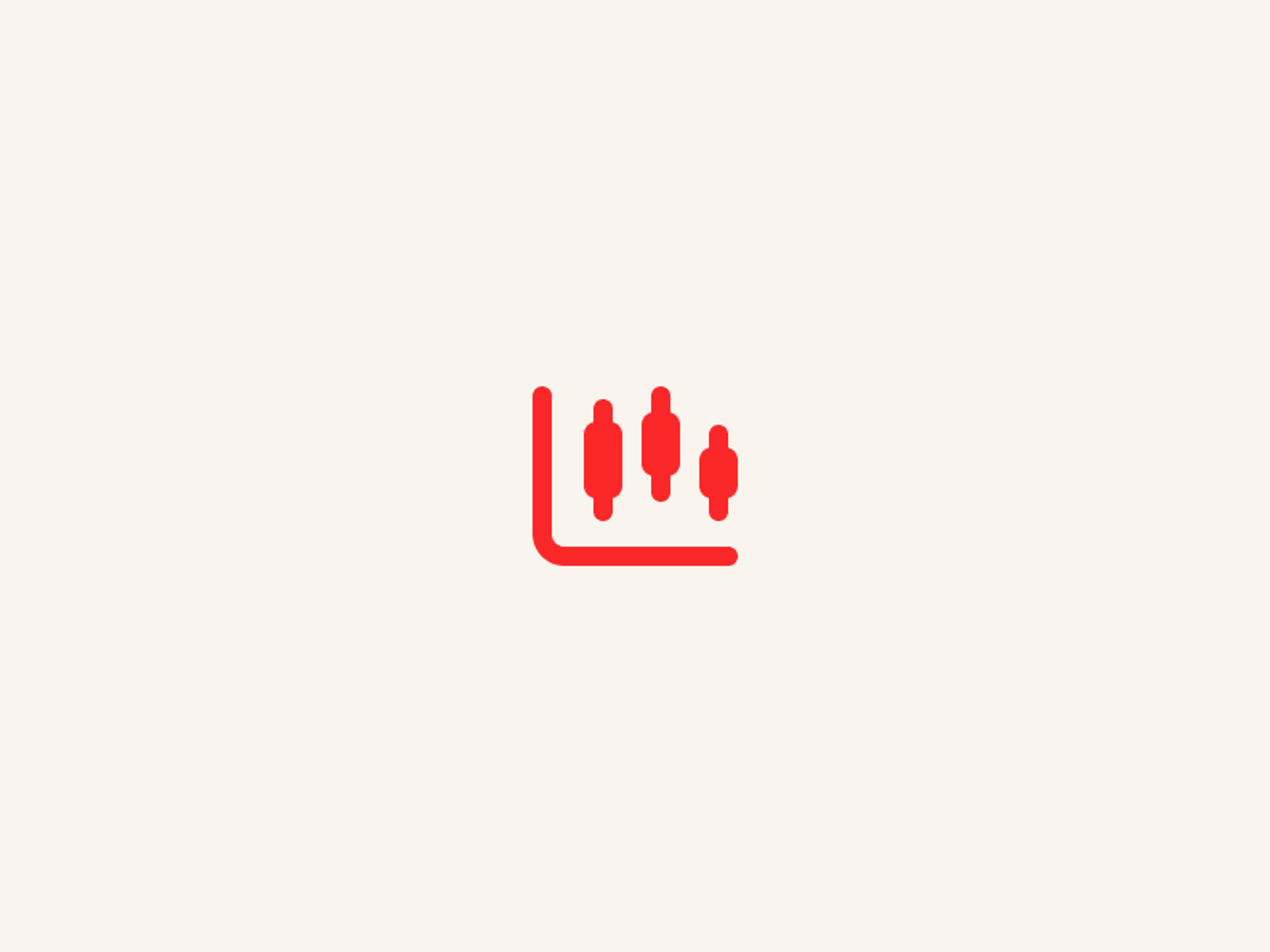 Red icon of three vertical sliders inside a partial red square, resembling an audio control or settings symbol, on an off-white background.