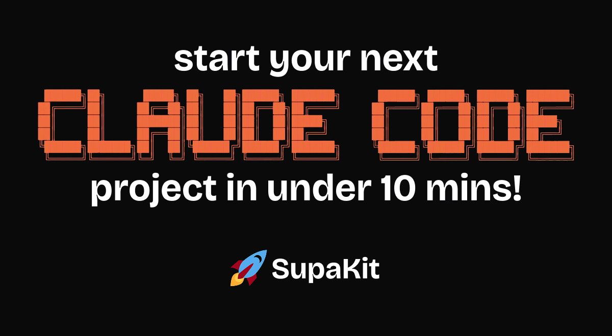 SupaKit overview showing a new project connected to GitHub, Supabase and Vercel