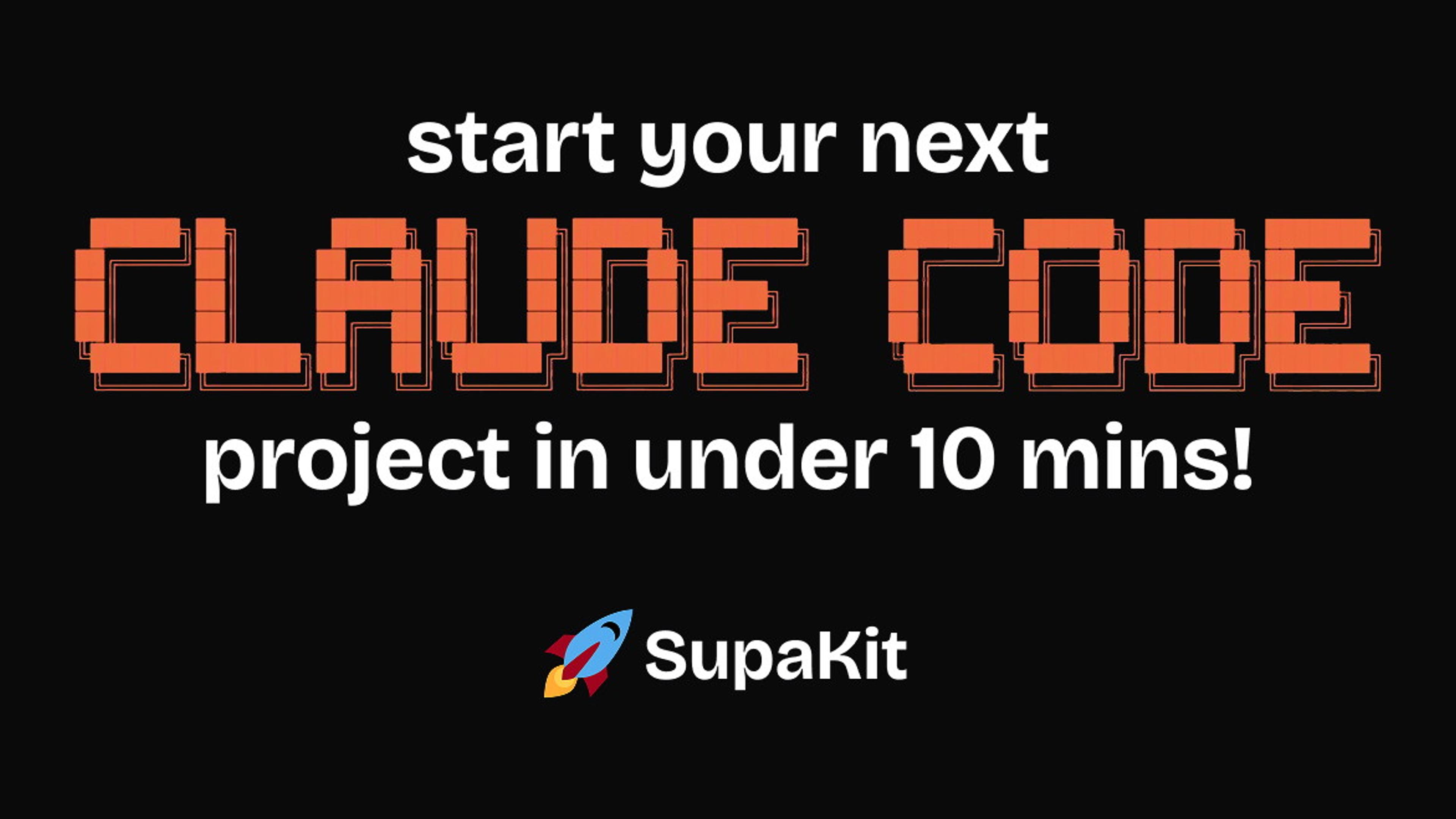 SupaKit overview showing a new project connected to GitHub, Supabase and Vercel