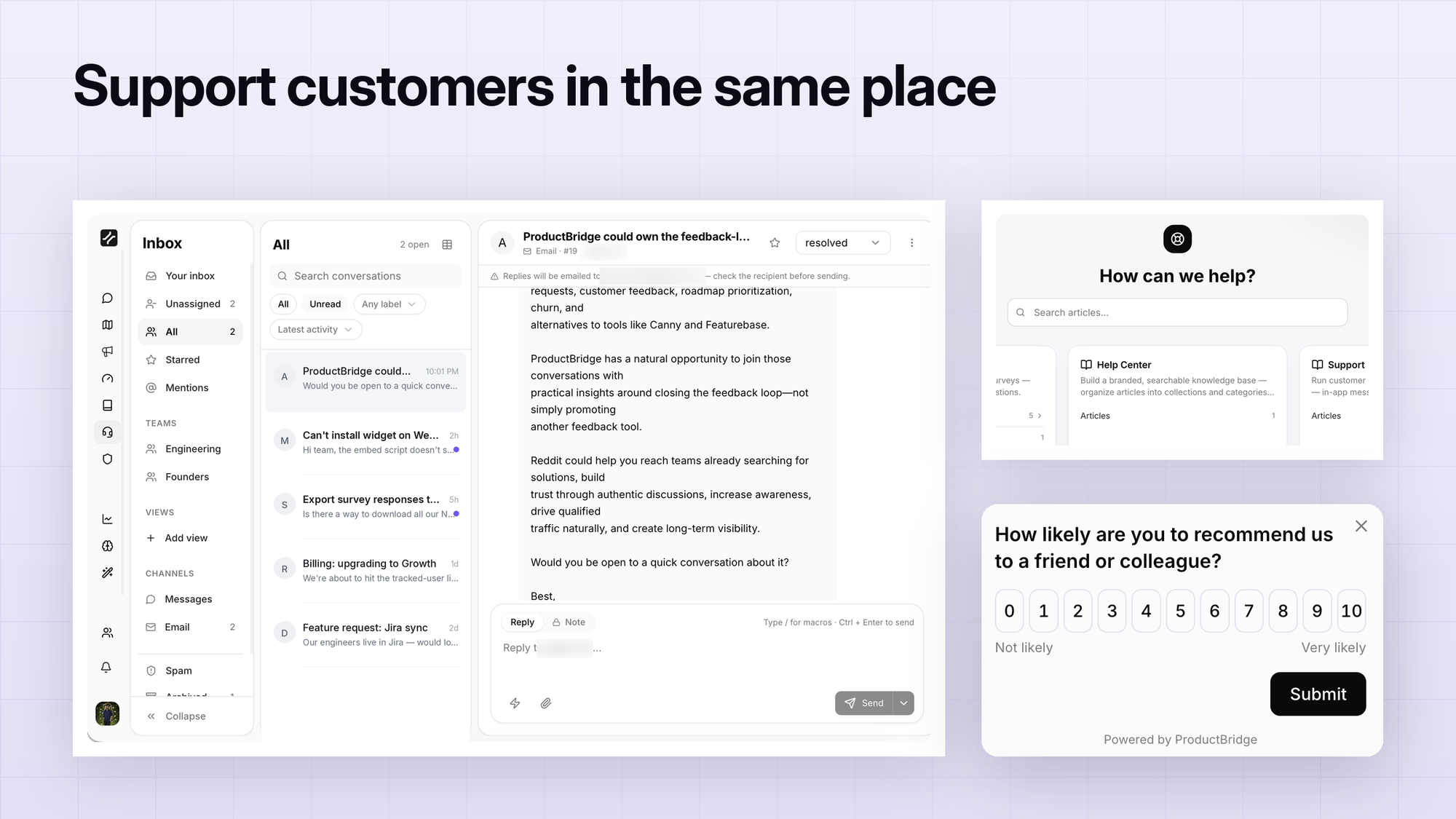 ProductBridge changelog announcing shipped features