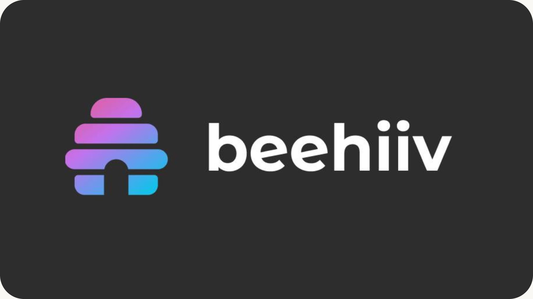 beehiiv logo on black background