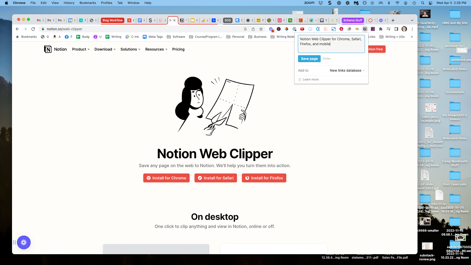 notion web clipper screenshot