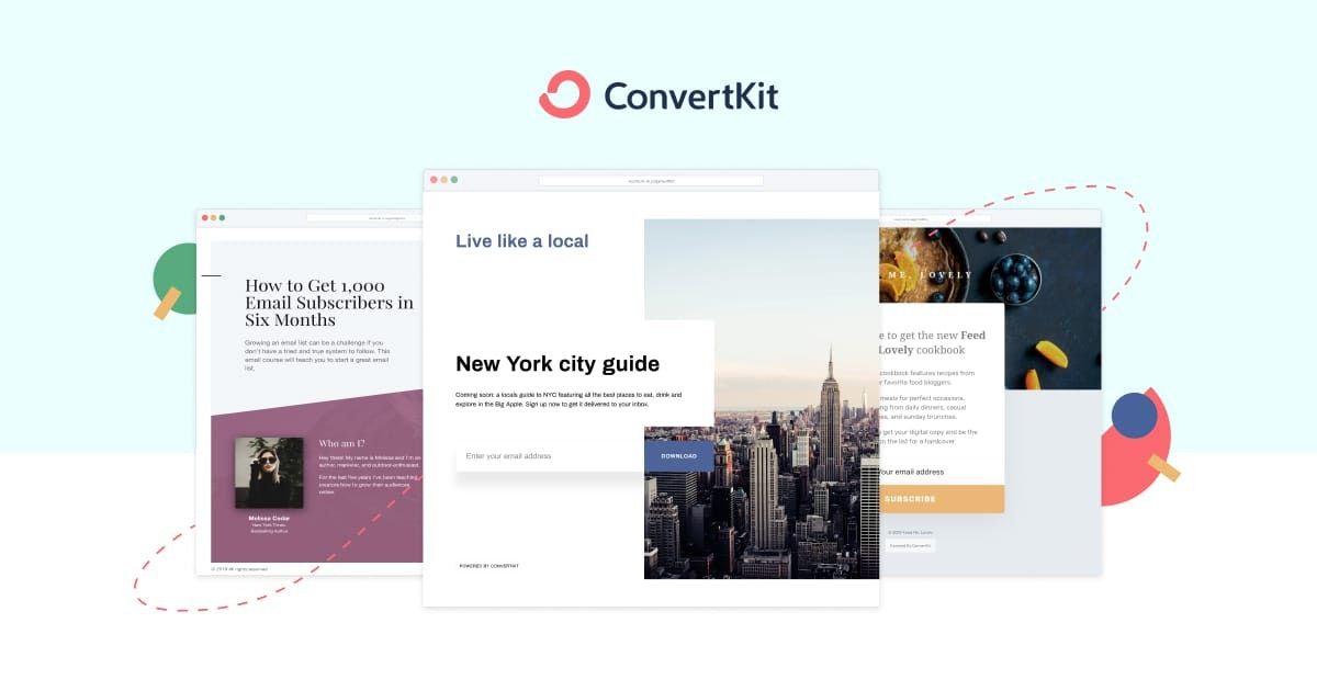 examples of convertkit landing pages