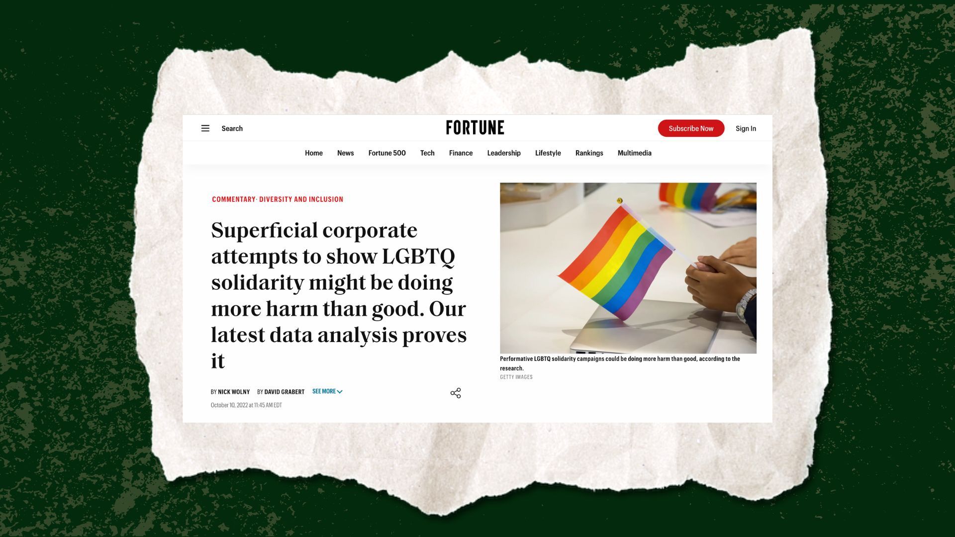 FORTUNE: Superficial corporate attempts to show LGBTQ solidarity might be doing more harm than good. Our latest data analysis proves it