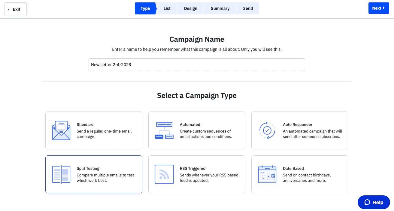 screenshot of a setup page in activecampaign