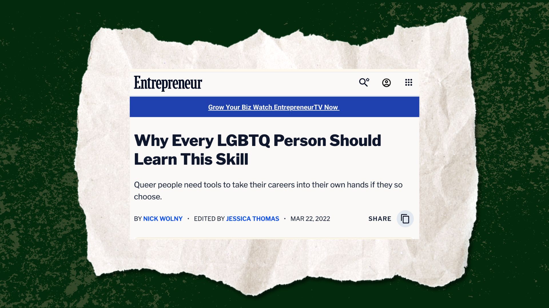 Entrepreneur: Why every LGBTQ person should learn this skill