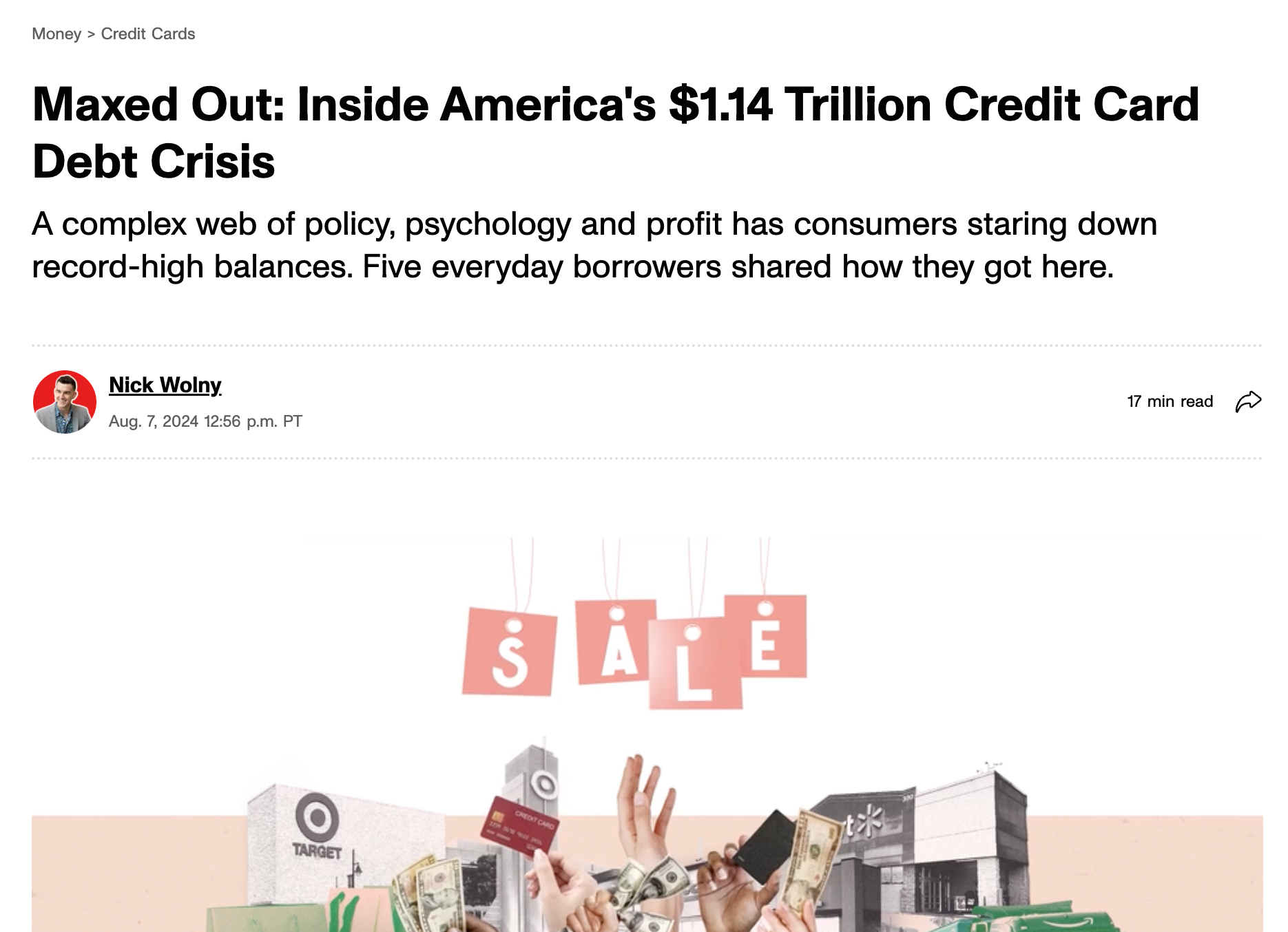CNET: Maxed Out: Inside America's $1.14 trillion credit card debt crisis
