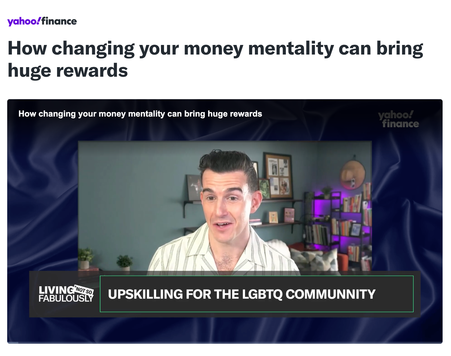 Yahoo Finance: How changing your money mentality can yield huge rewards