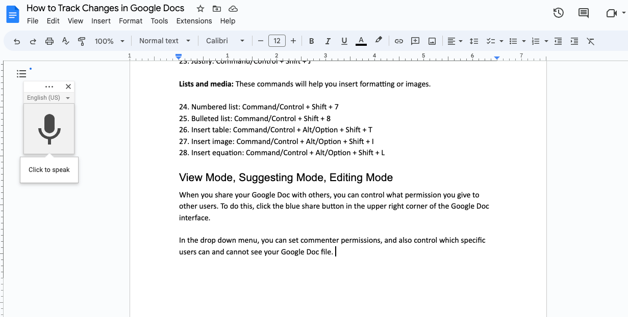 screenshot of a google doc