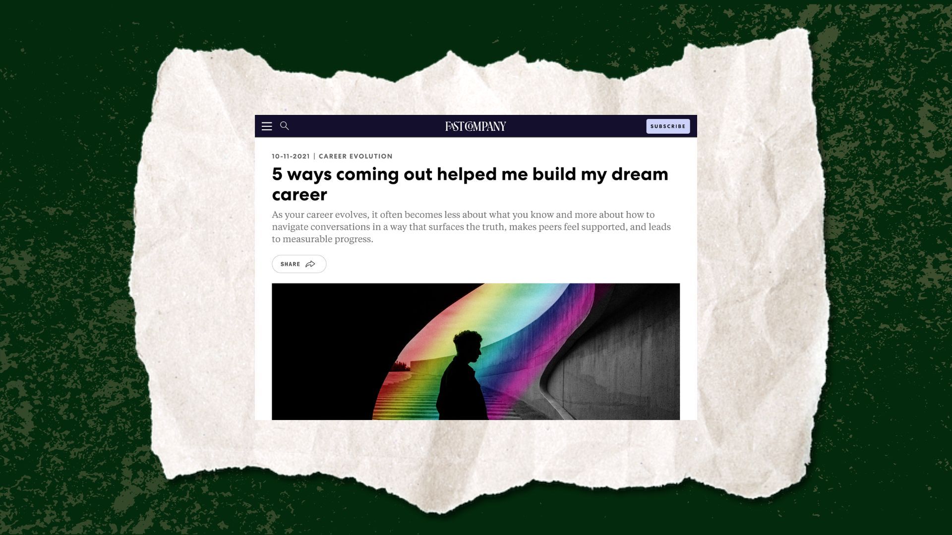 Fast Company: 5 ways coming out helped me build my dream career