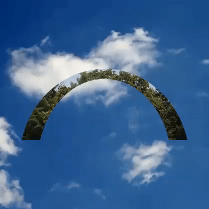 canopy logo with trees masked into on top of floating clouds