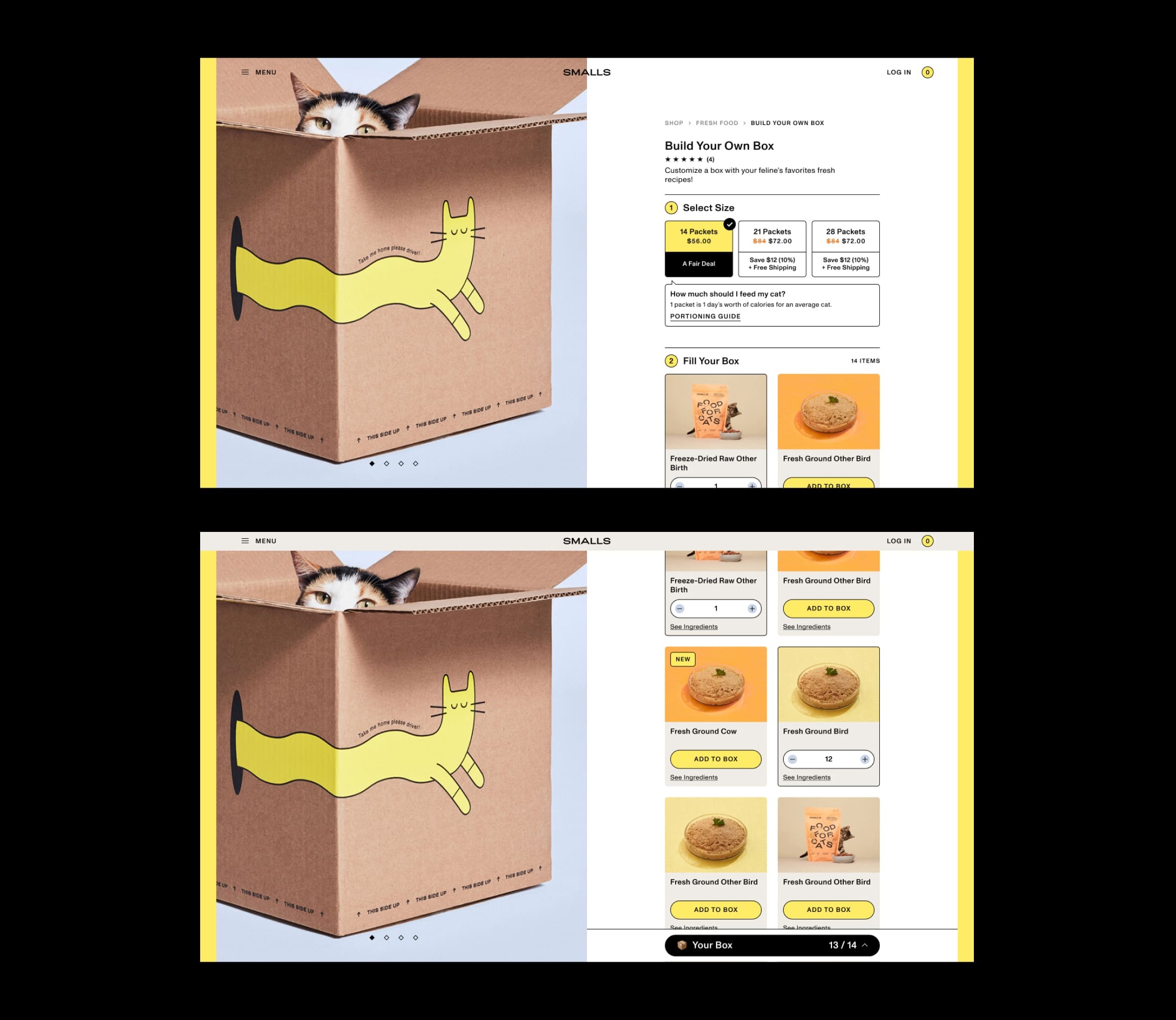 smalls cat food box building