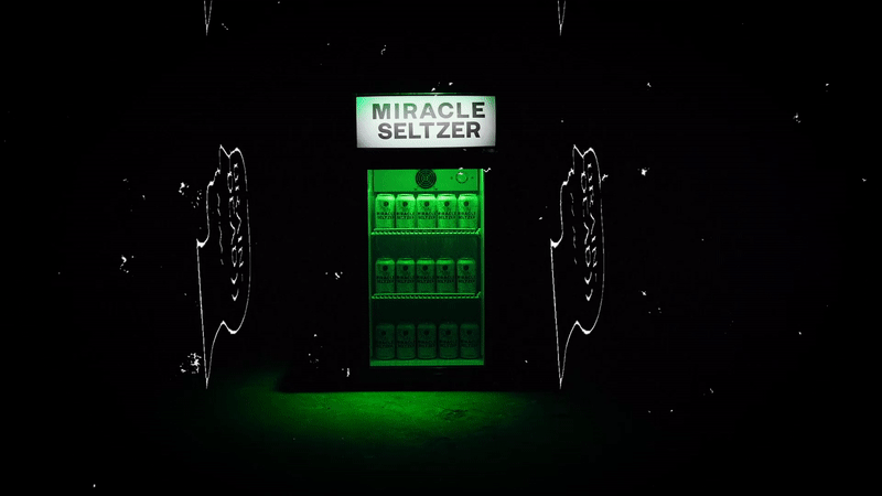 miracle x brain dead logo bump on top of fridge