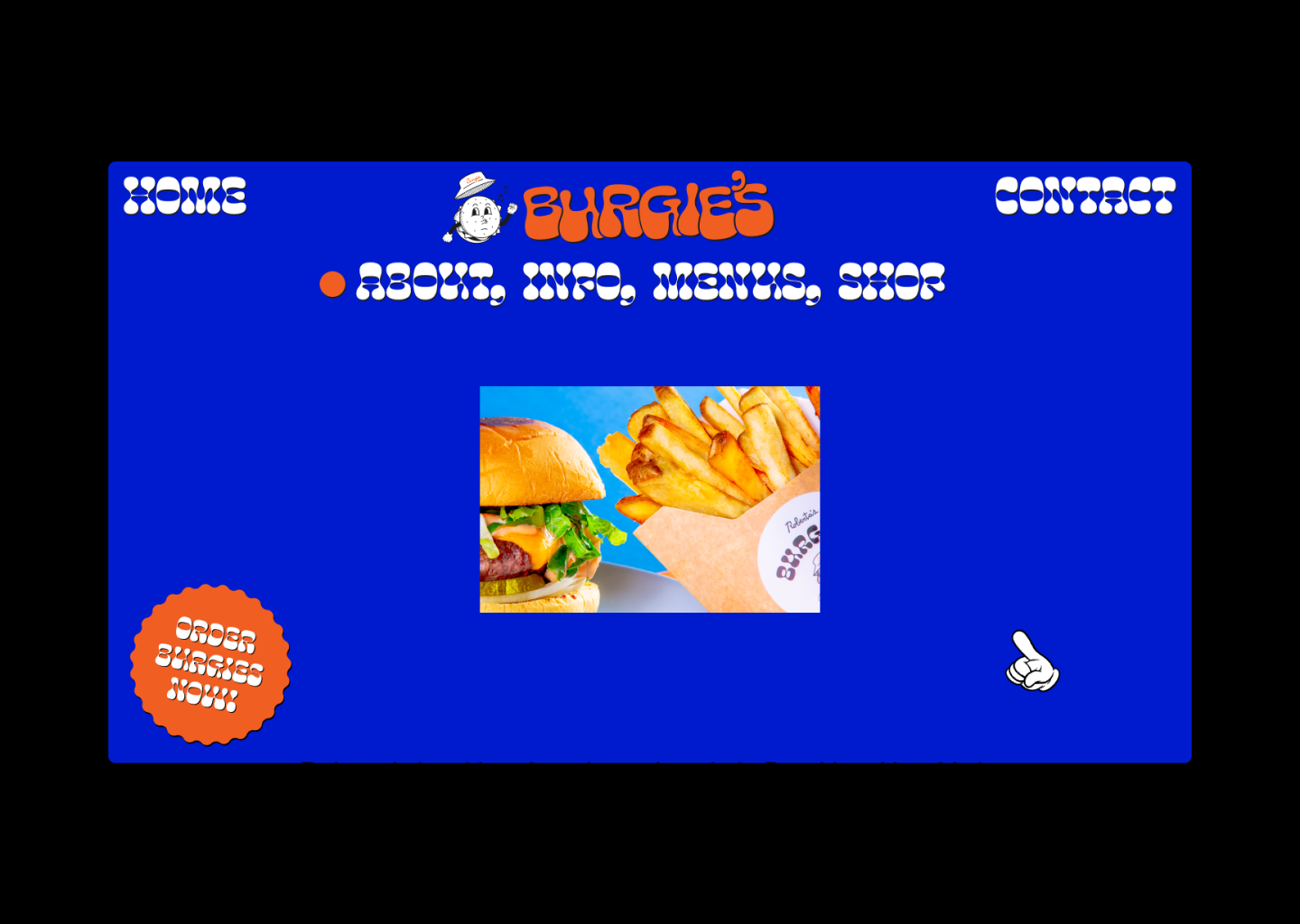 screencap of roberta's pizza website on the burgie's page