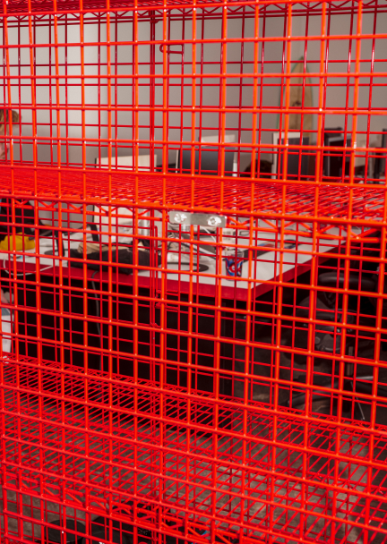 red wire shelving