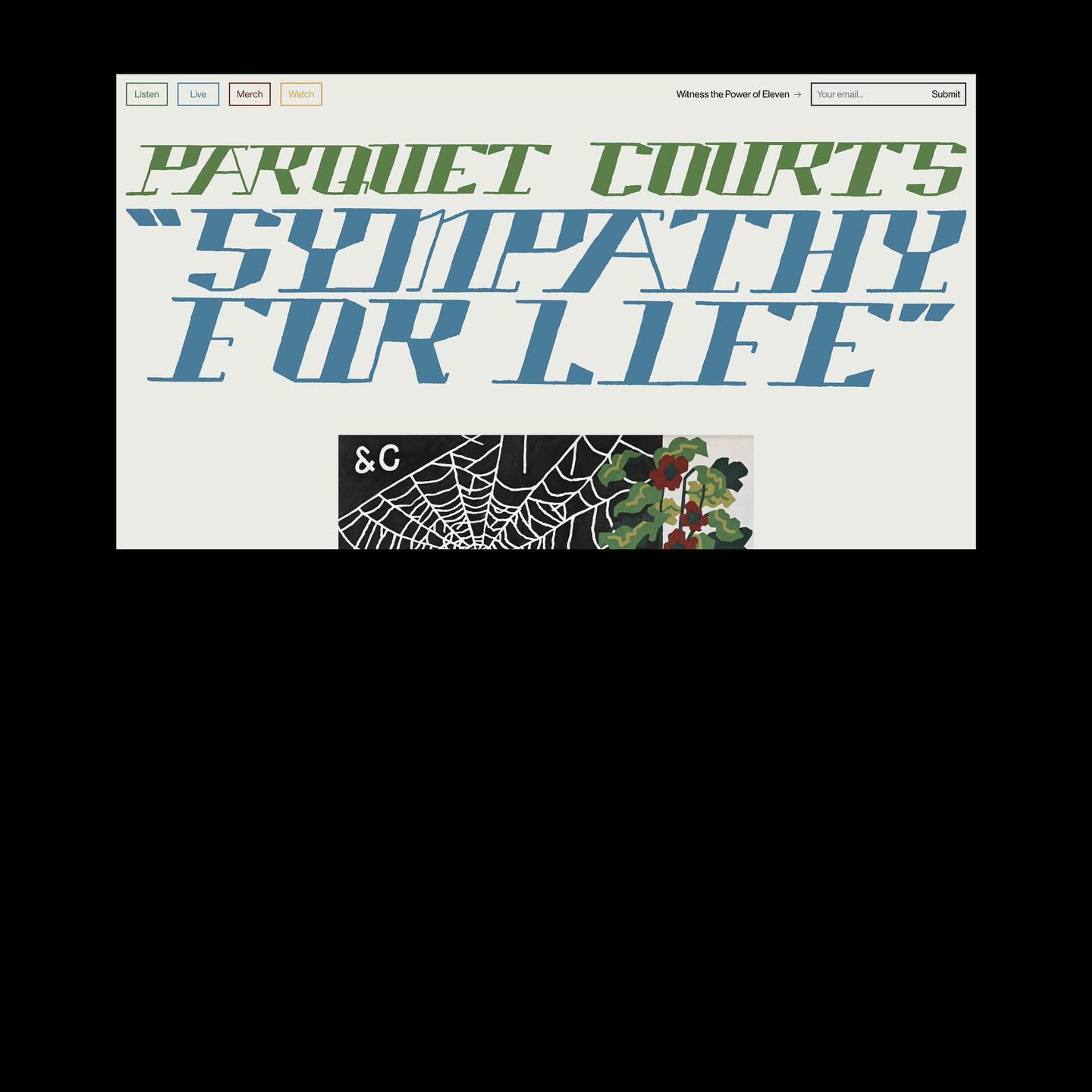 parquet courts website with album title "sympathy for life" visible