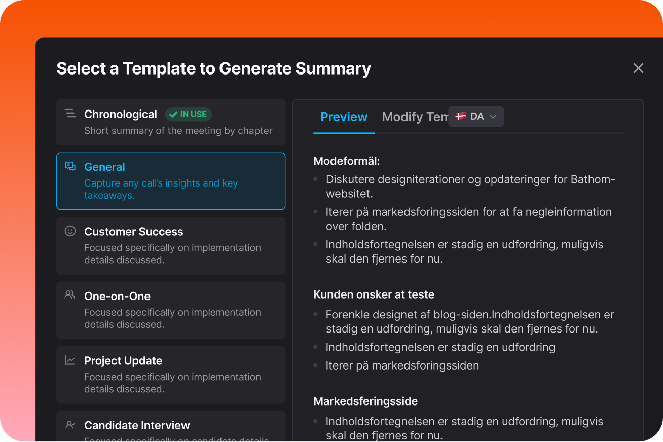 Fathom AI-generated meeting summary with highlights