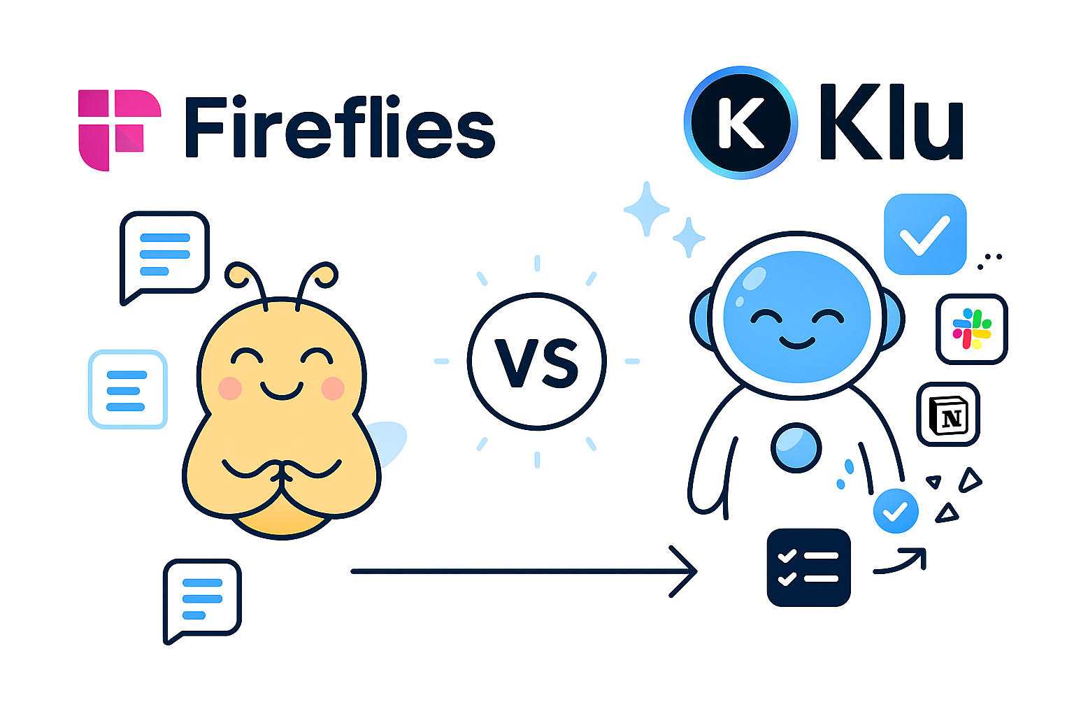 Fireflies vs Klu: AI Notes vs AI Workflows 2025