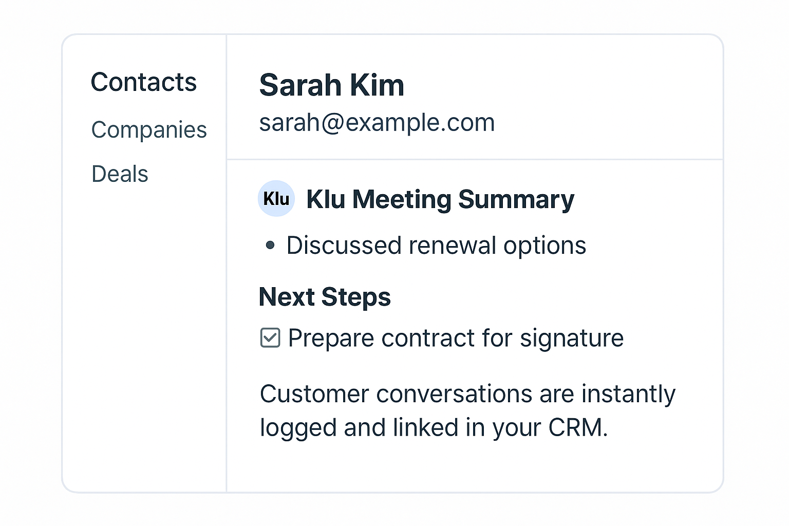 AI-generated meeting notes synced to HubSpot automatically.