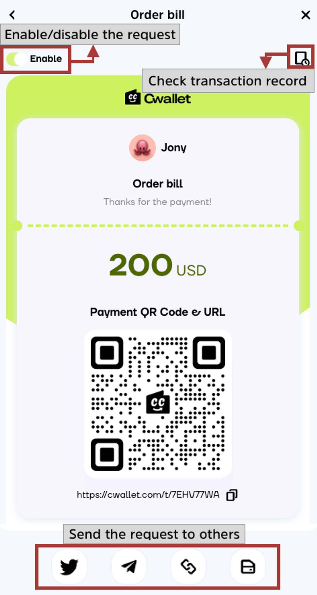 How to Send and Receive Payments Using Cwallet Request