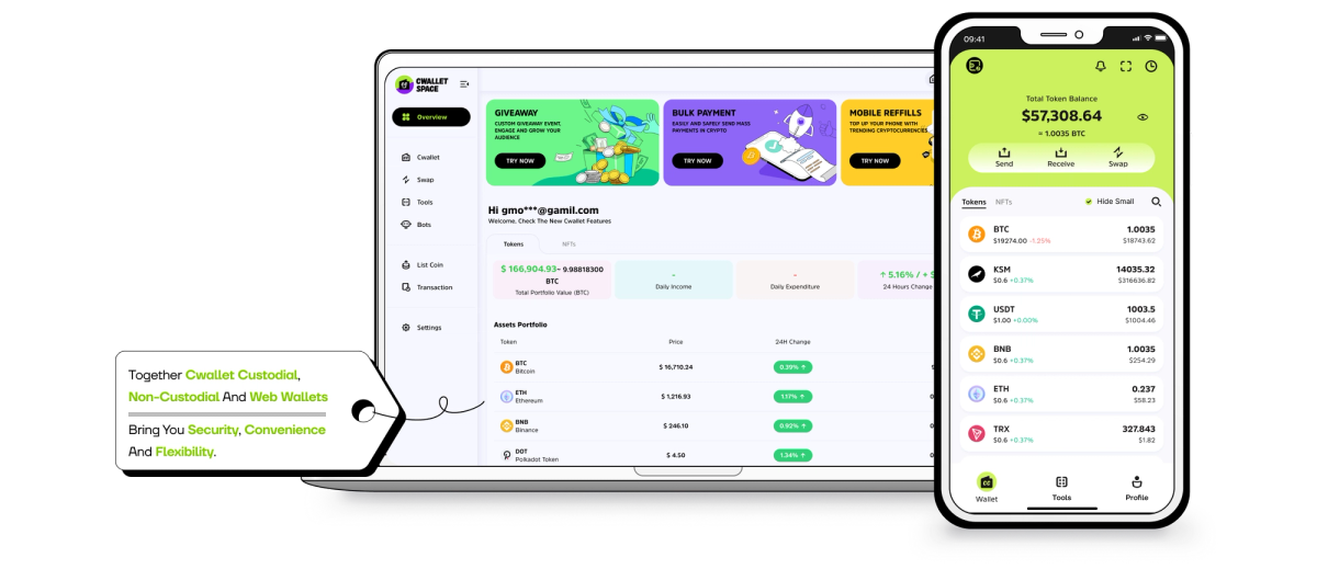 Cwallet: a one-of-a-kind crypto wallet that combines custodial and non-custodial features.