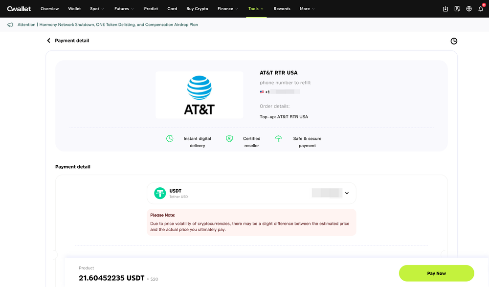 Review the order details before confirming
