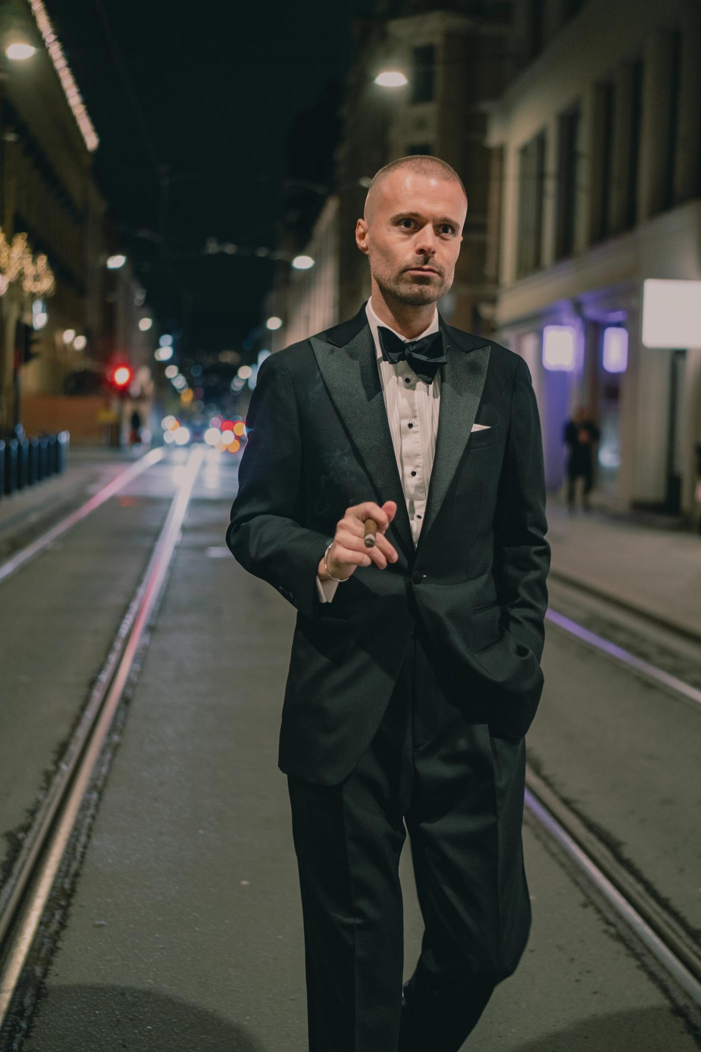 Man in tuxedo with cigar
