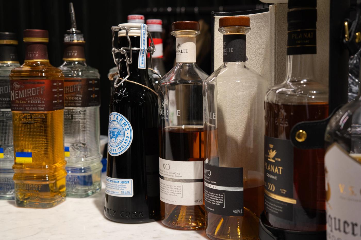 Diverse selection of spirits