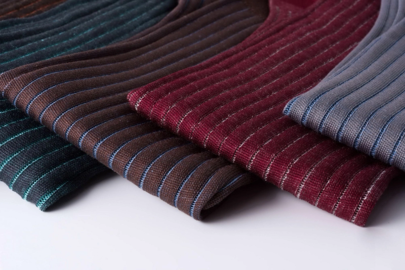 Close-up of socks in different colours